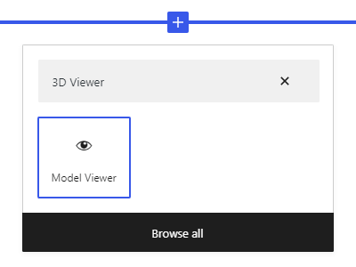 This is the screenshot of  3D Viewer- Gutenberg Add Block