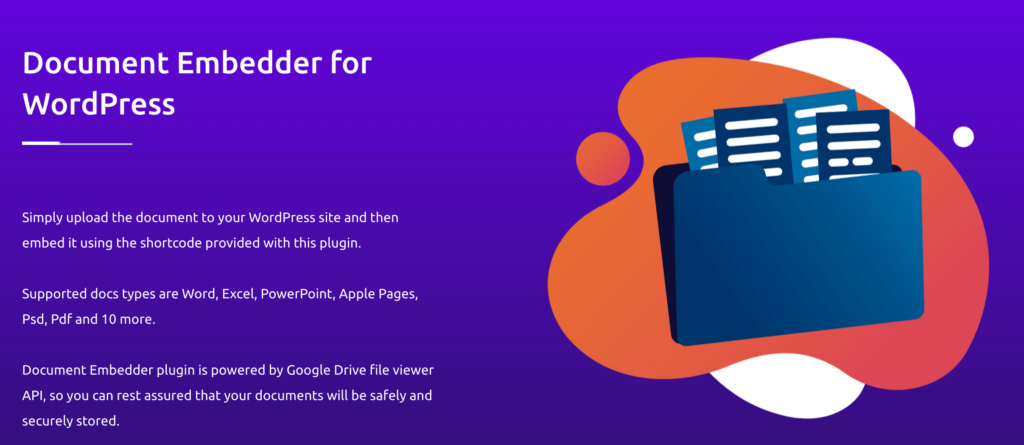 home page overview of document embedder plugin for WordPress