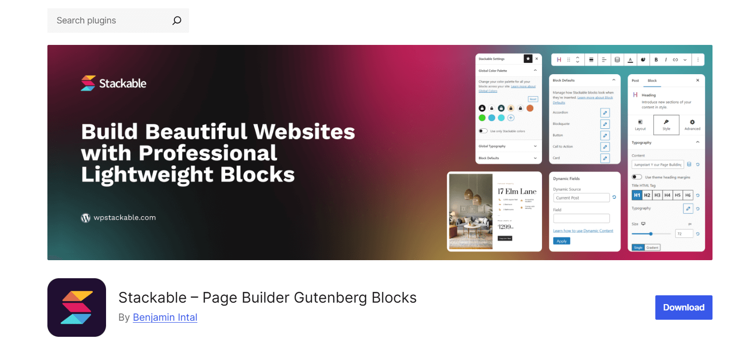 Stackable plugin