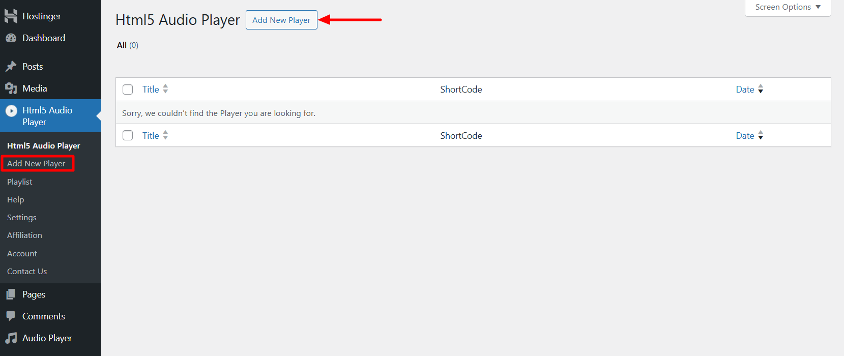Click add new player button