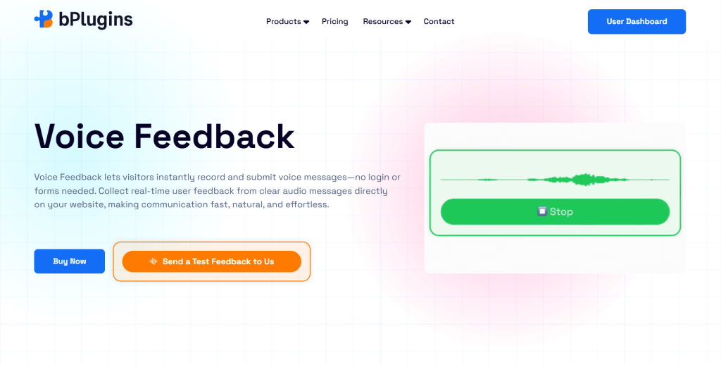 Voice Feedback WordPress plugin