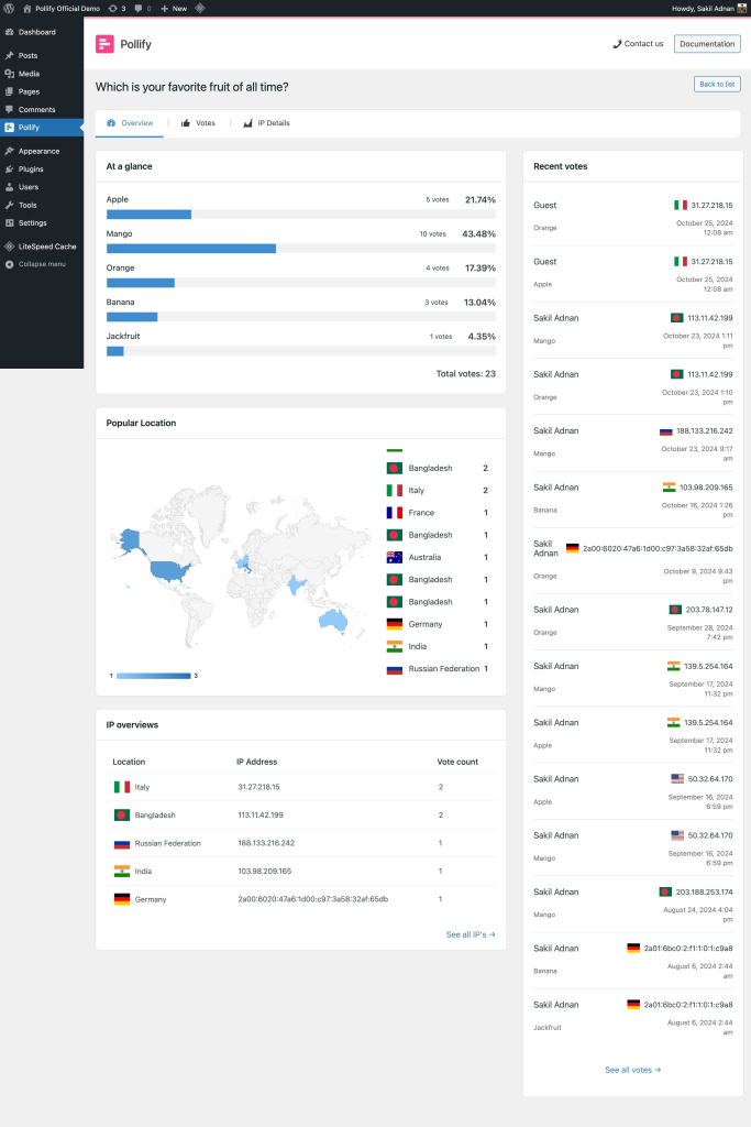 get started with pollify wordpress poll plugin