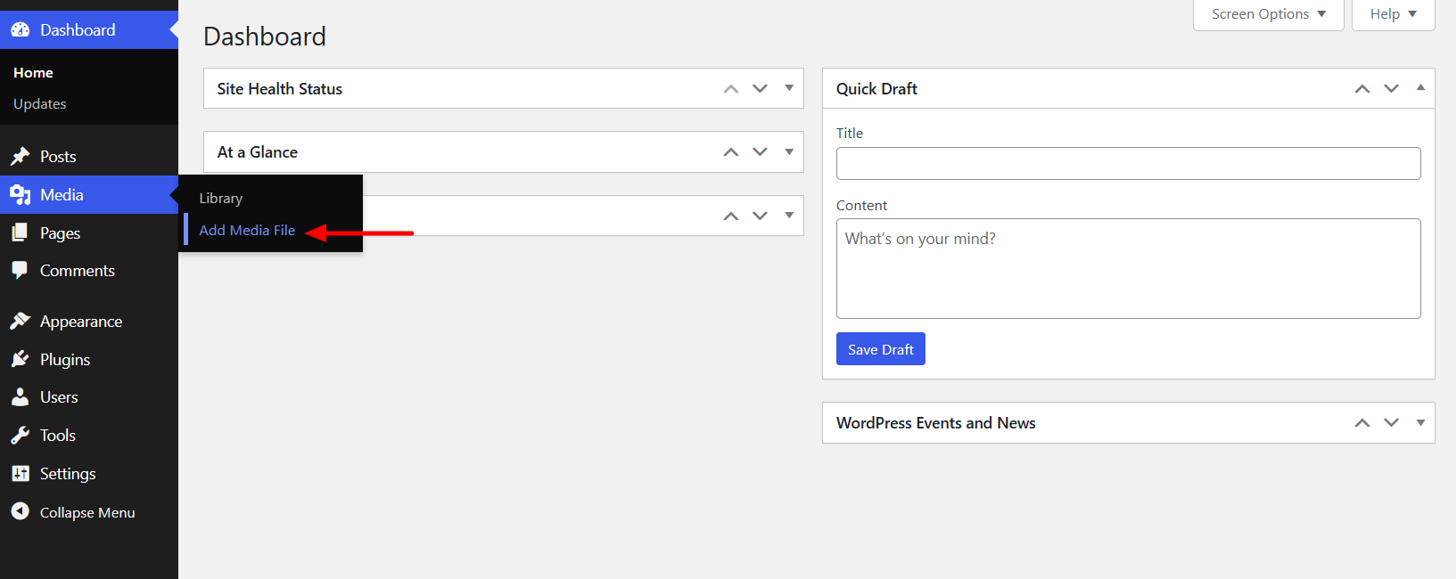 Click add new media file