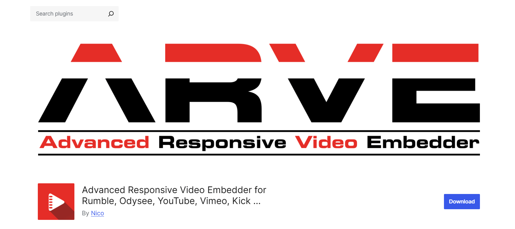 Advanced Responsive Video Embedder (ARVE)