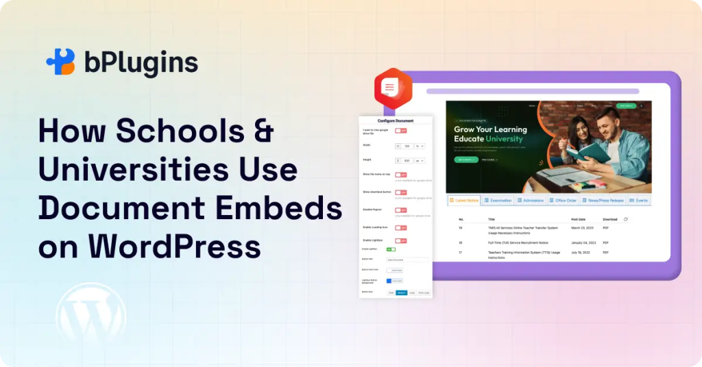 How Schools Use WordPress Document Embeds in Real Situations