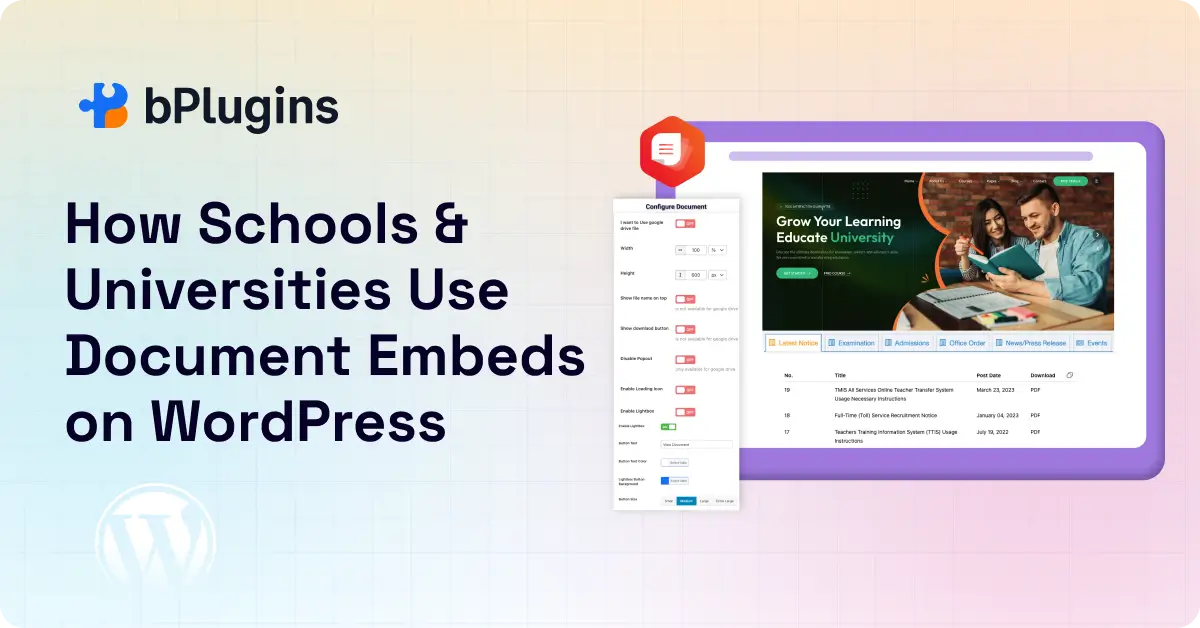 WordPress Document Plugins for Schools & Universities